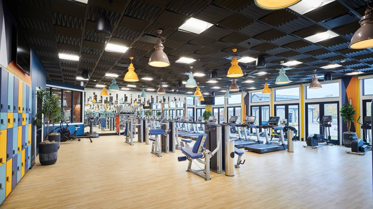 Exercise equipment, including treadmills and ellipticals, at the Rock Creek fitness center.
